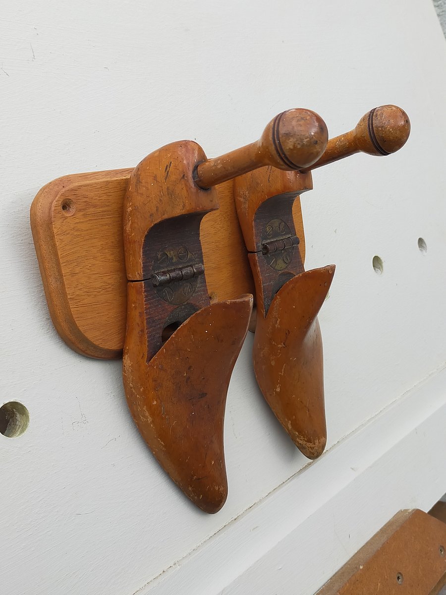 Vintage Shoe Tree Towel and Gown Hooks