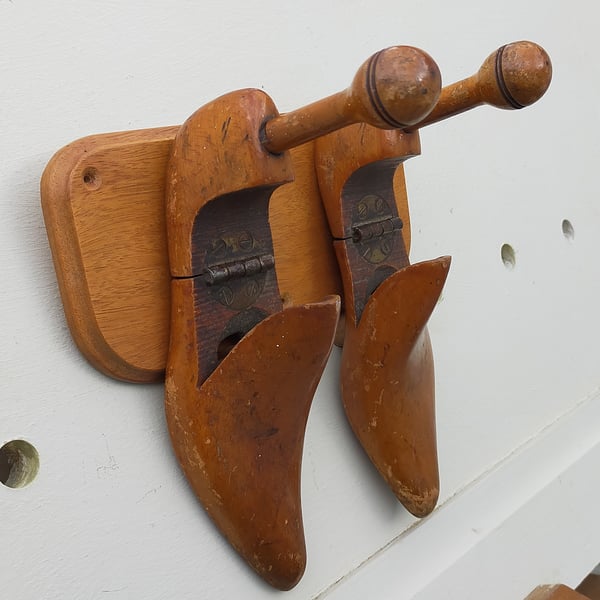 Vintage Shoe Tree Towel and Gown Hooks