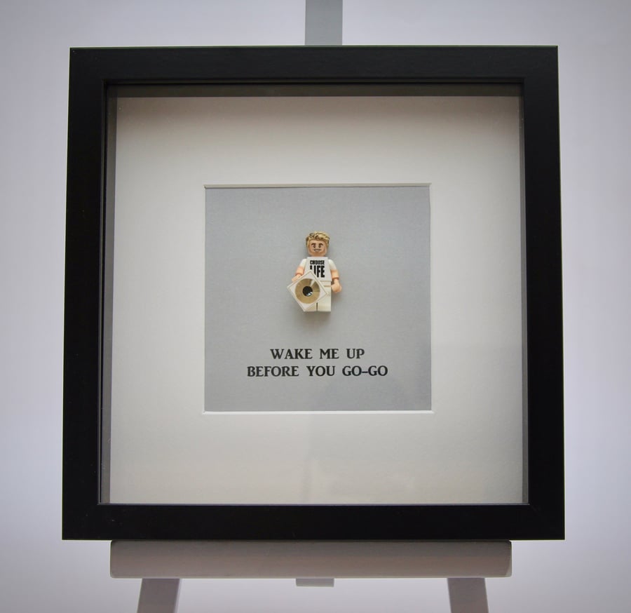 George Michael (Wham) custom mini Figure framed picture 