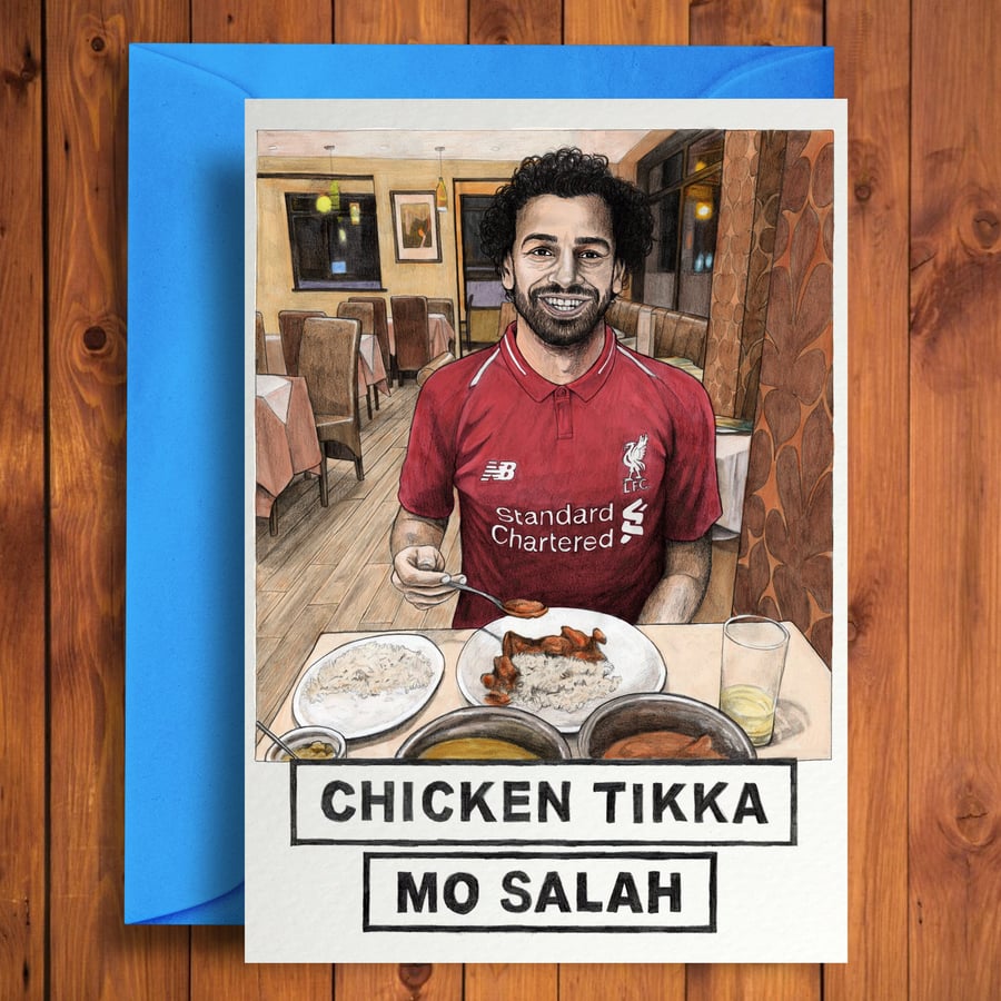 Chicken Tikka Mo Salah - Funny Birthday Card