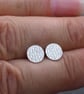 Studs - Handmade sterling silver stud, dragon scale design studs, unisex earring
