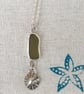 Sterling silver seaglass and limpet shell pendant - Image 4