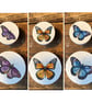 Handmade Butterfly pine door knobs wardrobe drawer handles decoupaged 