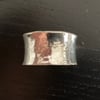  silver wide anticlastic hammered ring - handmade - heavy  - chunky