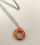 Hammered Pure Copper Mobius Seven Ring Necklace for 7th Anniversary Gift Idea  - Image 3