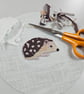 Hedgehog mini hoop, handmade hanging decoration, embroidered - Image 4