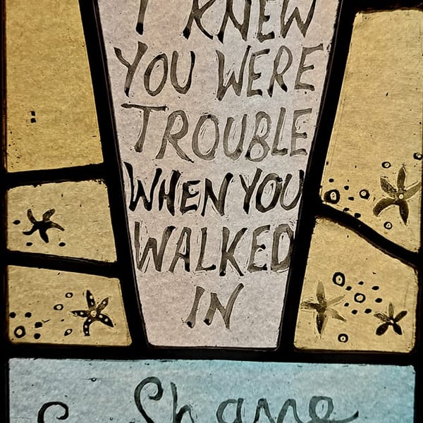 Contemporary Stained Glass - I knew you were trouble 