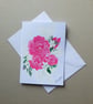 Hand painted floral roses greetings card ( ref FA 303 K1 )