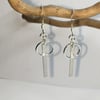 Sterling silver circle and bar earrings