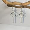 Sterling silver circle and bar earrings