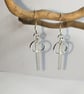 Sterling silver circle and bar earrings