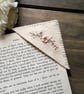 Hand Embroidered Felt Corner Bookmark - Vintage Style Rose