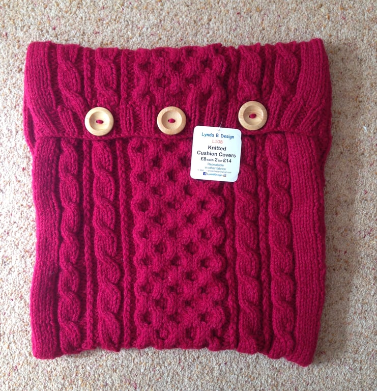 Hand Knitted Cushion Pillow Cushions. 