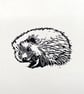 Hedgehog - Linocut Print - Image 1