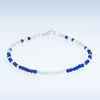 Lapis Lazuli Aquamarine and Sterling Silver handmade beaded bracelet