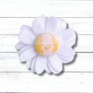 Handmade Felt White Flower Brooch, Eco Friendly Upcycled Fabric, Gift Boxed