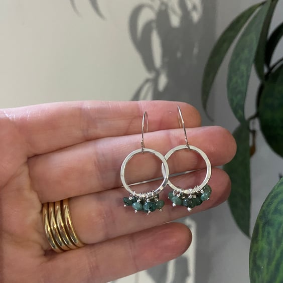 Emerald Gemstone Super Disco Ruffle Earrings - Craft Drop
