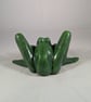 Ceramic Green Frog Garden Nature Pond Wildlife Amphibian Ornament Decoration. - Image 3