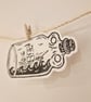 Ship in a Bottle Hand Printed Sticker Decal - Image 3