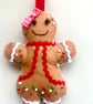 Pair of felt gingerbread Christmas decorations  - Image 3