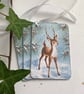GIFT TAGS , Christmas, Winter ( set of 3) Vintage-style  ' Little Prince'. Deer. - Image 1