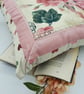 Cushion cover 16" cream floral,  hearts, pink satin boarder.  - Image 7