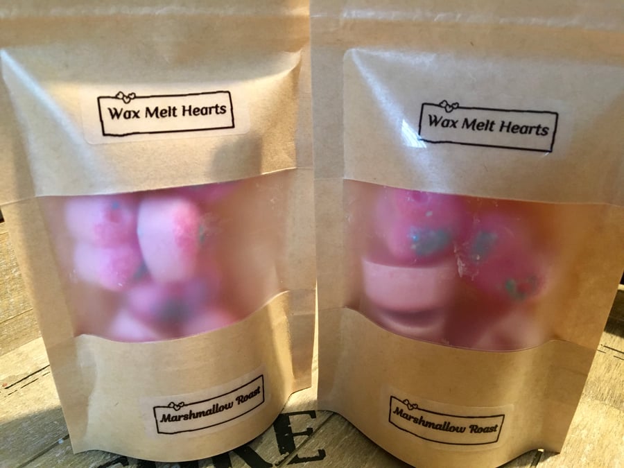Marshmallow Roast Scented Bag of 6 Soy Wax Melt Hearts