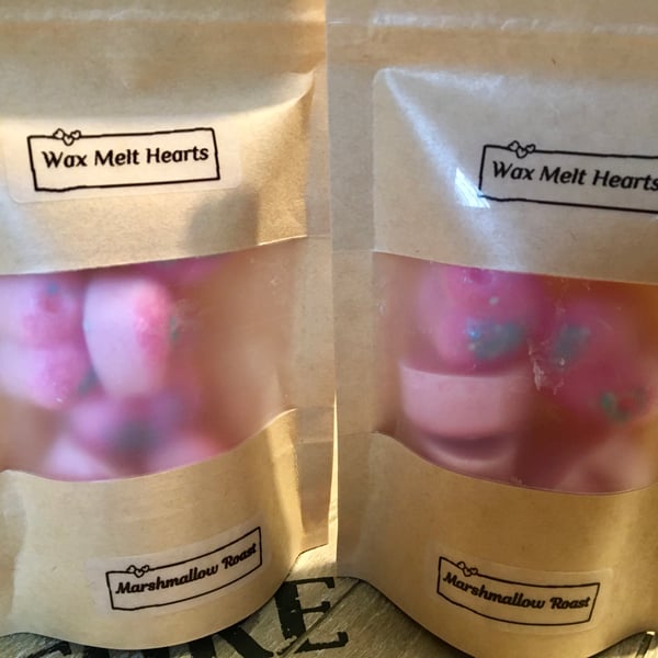 Marshmallow Roast Scented Bag of 6 Soy Wax Melt Hearts