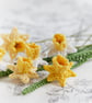 3 Daffodil Stems, miniature crochet flowers - Image 5