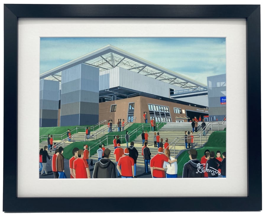 R.B Salzburg. Red Bull Arena. Framed, Football Memorabilia Art Print.