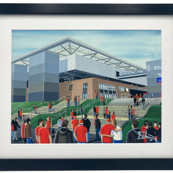 R.B Salzburg. Red Bull Arena. Framed, Football Memorabilia Art Print.