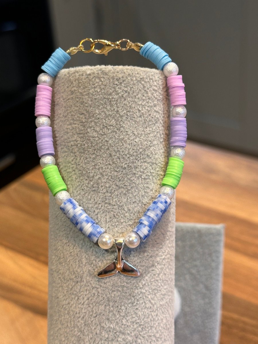 Unique Handmade bracelet with charms - beachy mermaid
