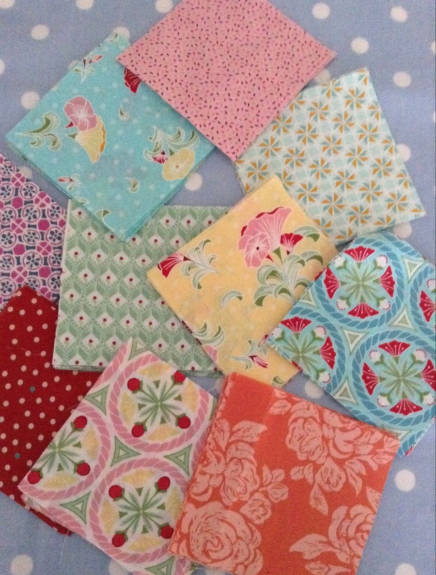 30 x 5” Moda cotton fabric squares 