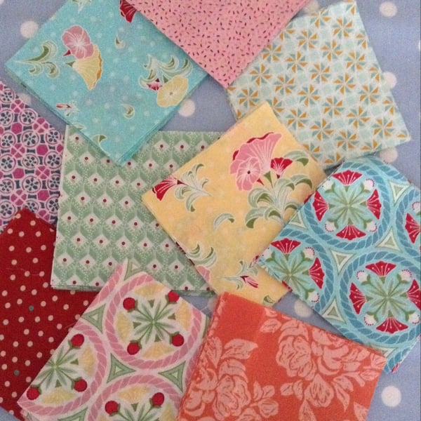 30 x 5” Moda cotton fabric squares 