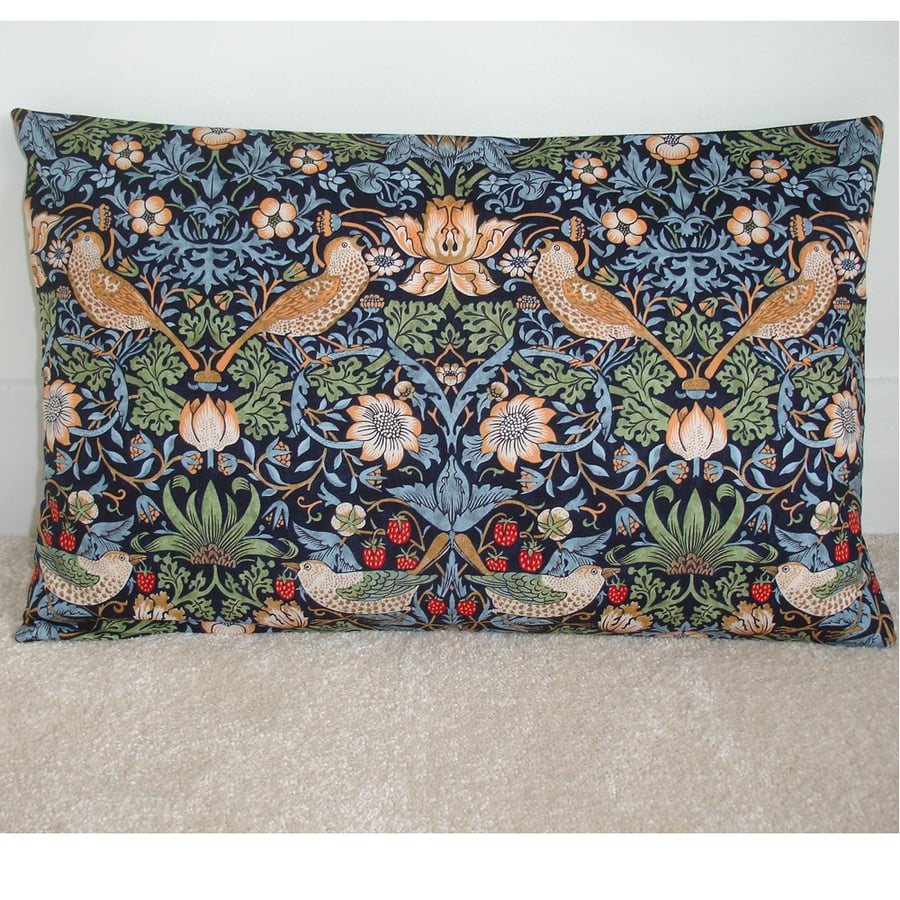 Cushion Cover William Morris Strawberry Thief 20"x12" Oblong Bolster