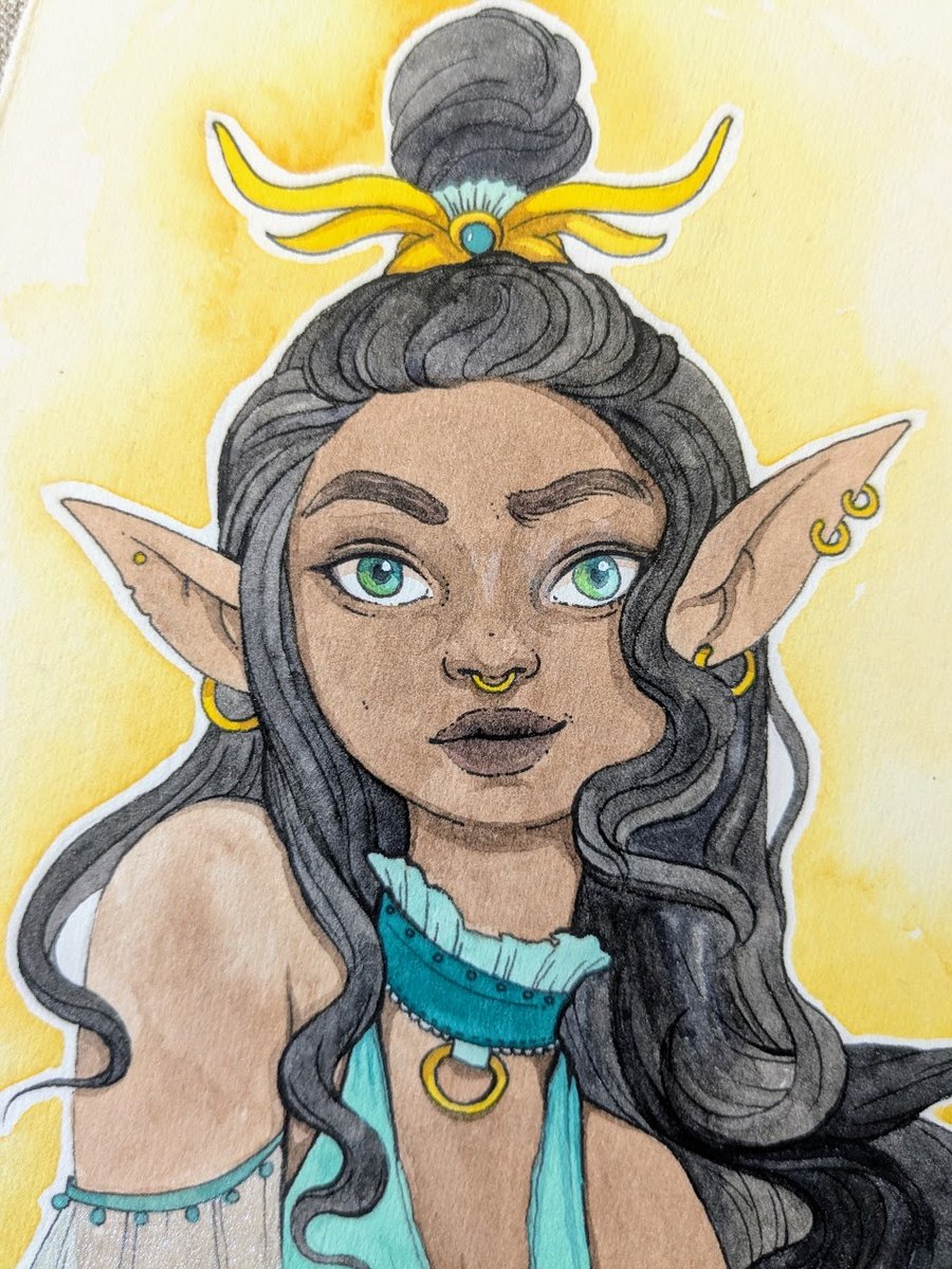 Fae Royalty Original Ink & Watercolour Illustration