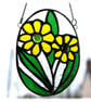 Daisy Oval Stained Glass Suncatcher  Handmade Yellow Flower