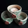 Special price small ceramic tealight holders with button