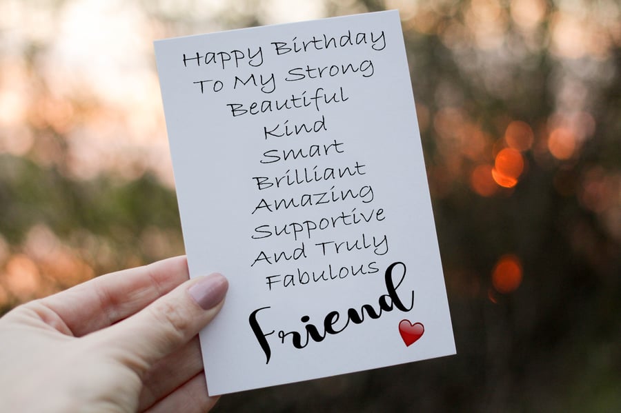 Friend Birthday Card, Sentiment Birthday Card, Card for friend Birthday