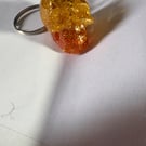 Handmade resin skull keyring