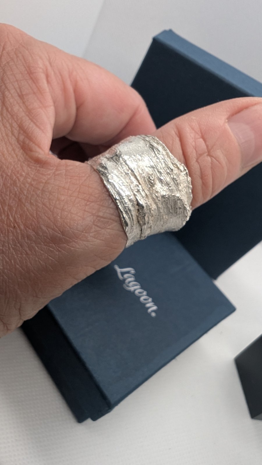 Orrica Sterling silver ring, organic shaped, thumb ring