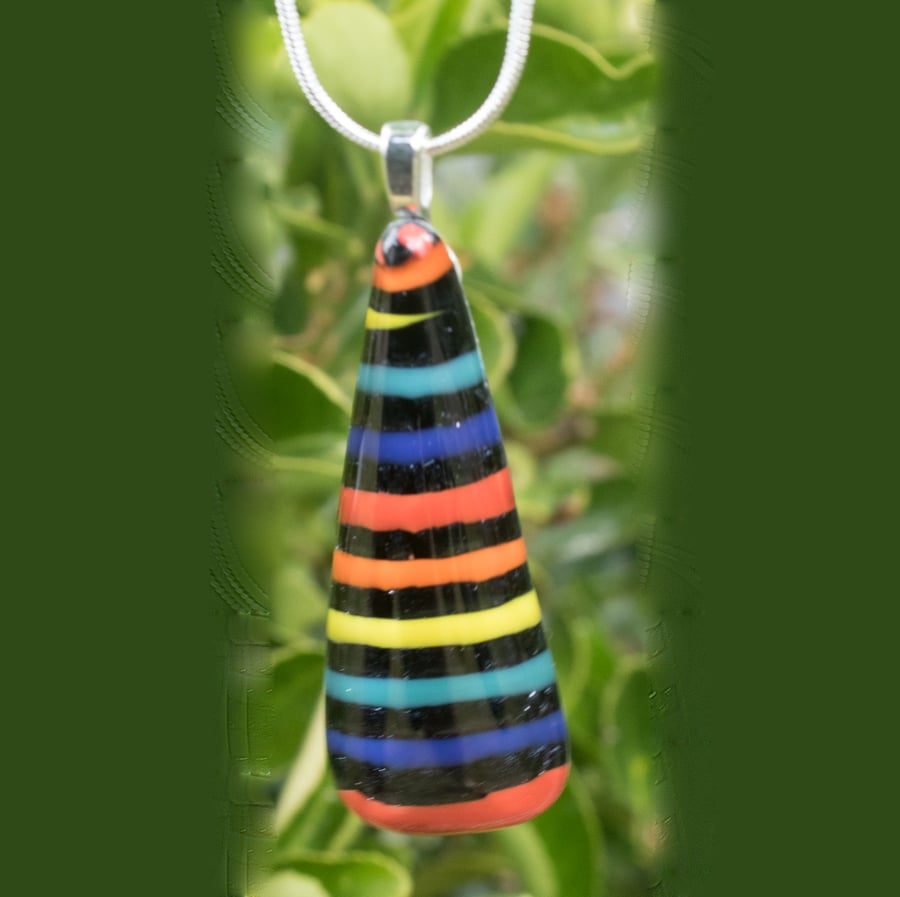 Fused Glass Multicoloured Pendant