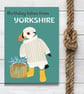 Birthday card - Yorkshire Puffin - funny card illustration