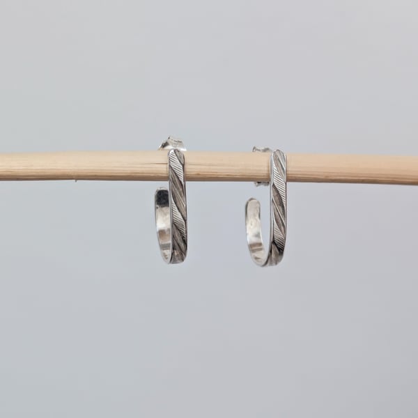 Recycled sterling silver J earrings 