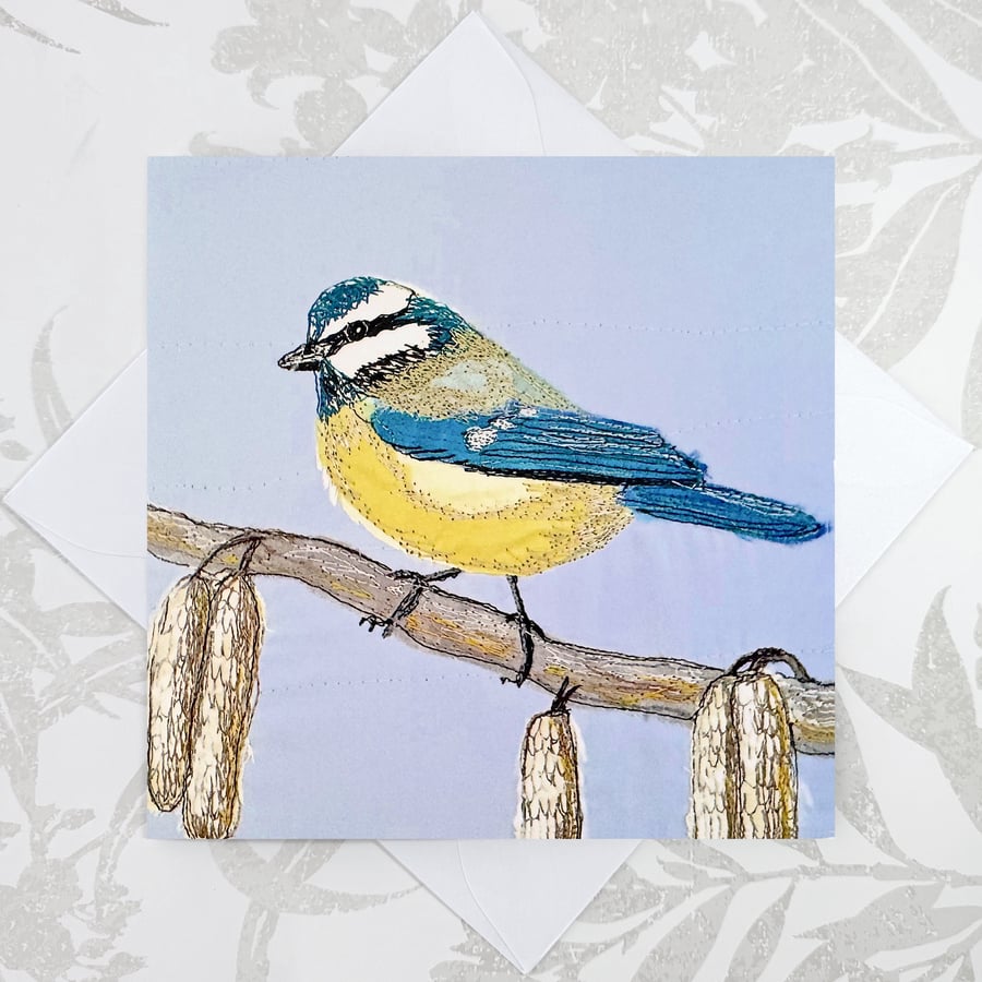 Birthday card - bluetit bird