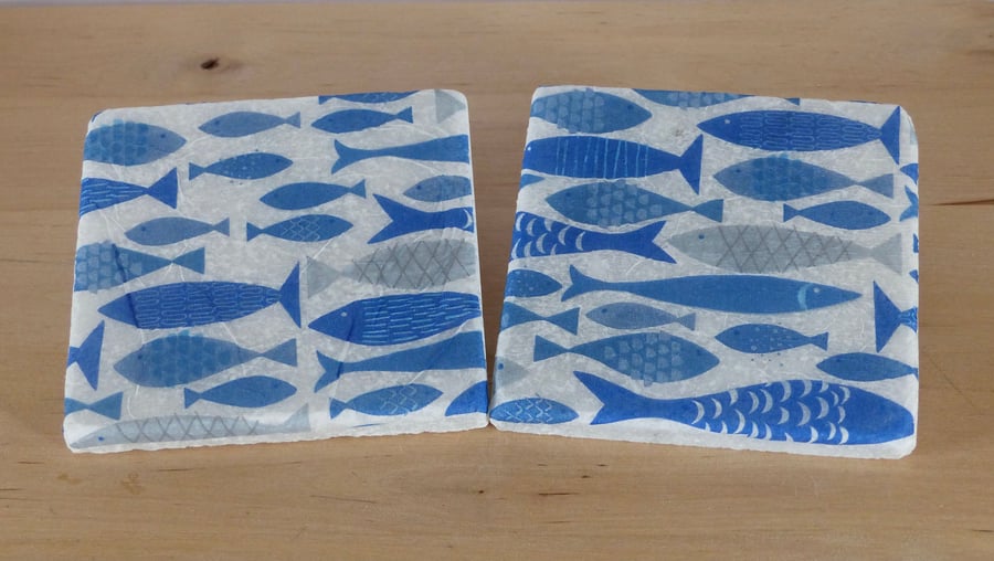 Marble 'Fish' Coasters