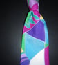 multicoloured block  design silk screen print tie 9.5cm, free shipping B4 - Image 1