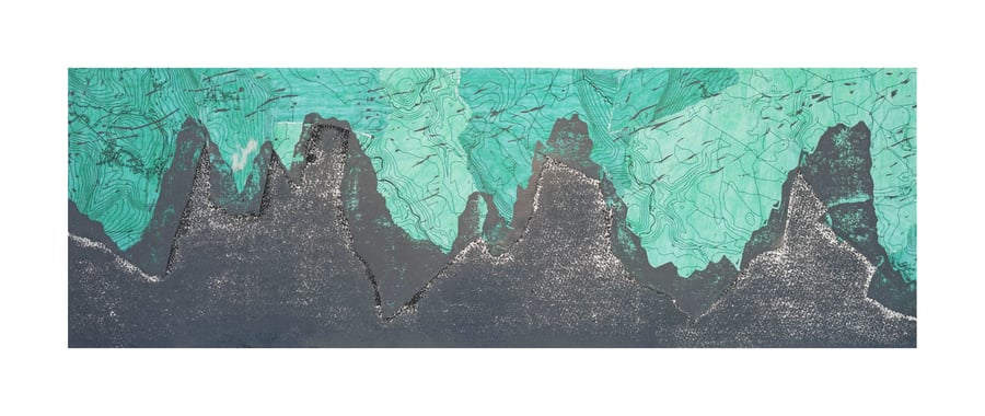 WHITE PEAK I, Peak District mountain map print - Gift for climbers & walkers