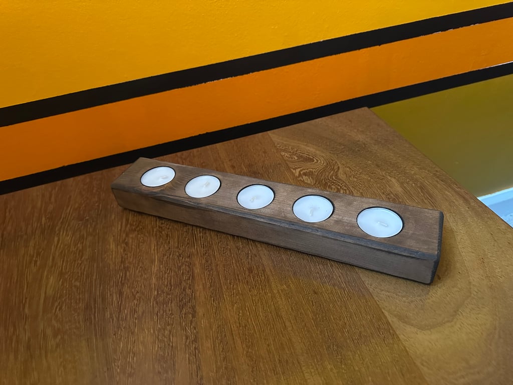 5 candle rustic tea light holder 