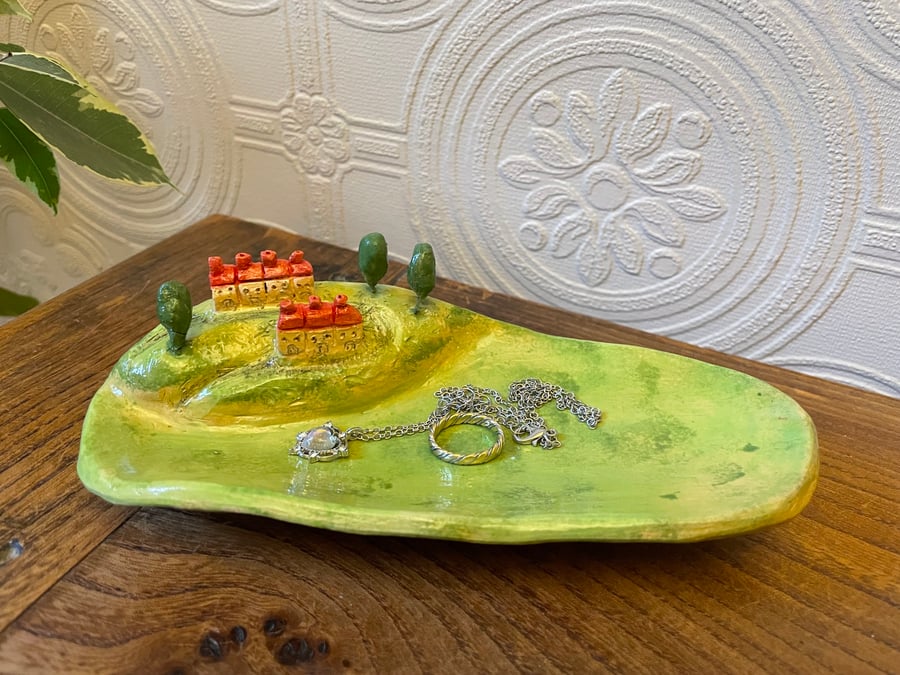 Ceramic Handmade Welsh Trinket or Jewellery Dish - Welsh Valleys gifts